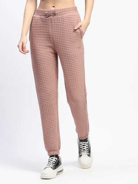 Cotton Blend Jogger Style Blush Track Bottom
